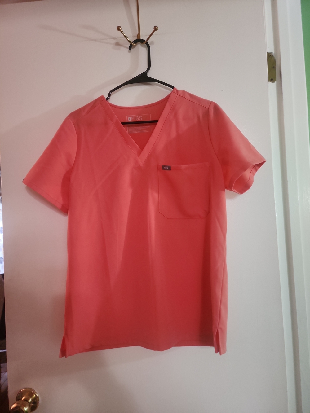 FIGS Coral V-Neck Scrub Top